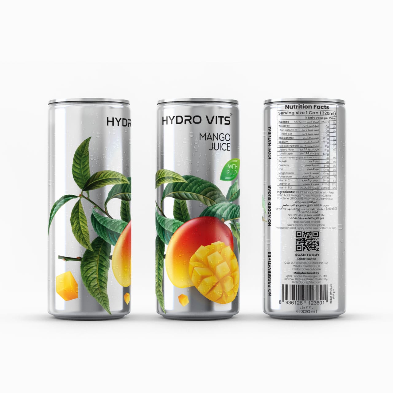 HYDRO VITS MANGO JUICE 24 x 320ml in UAE,DUBAI FOR IFTAR PARTY