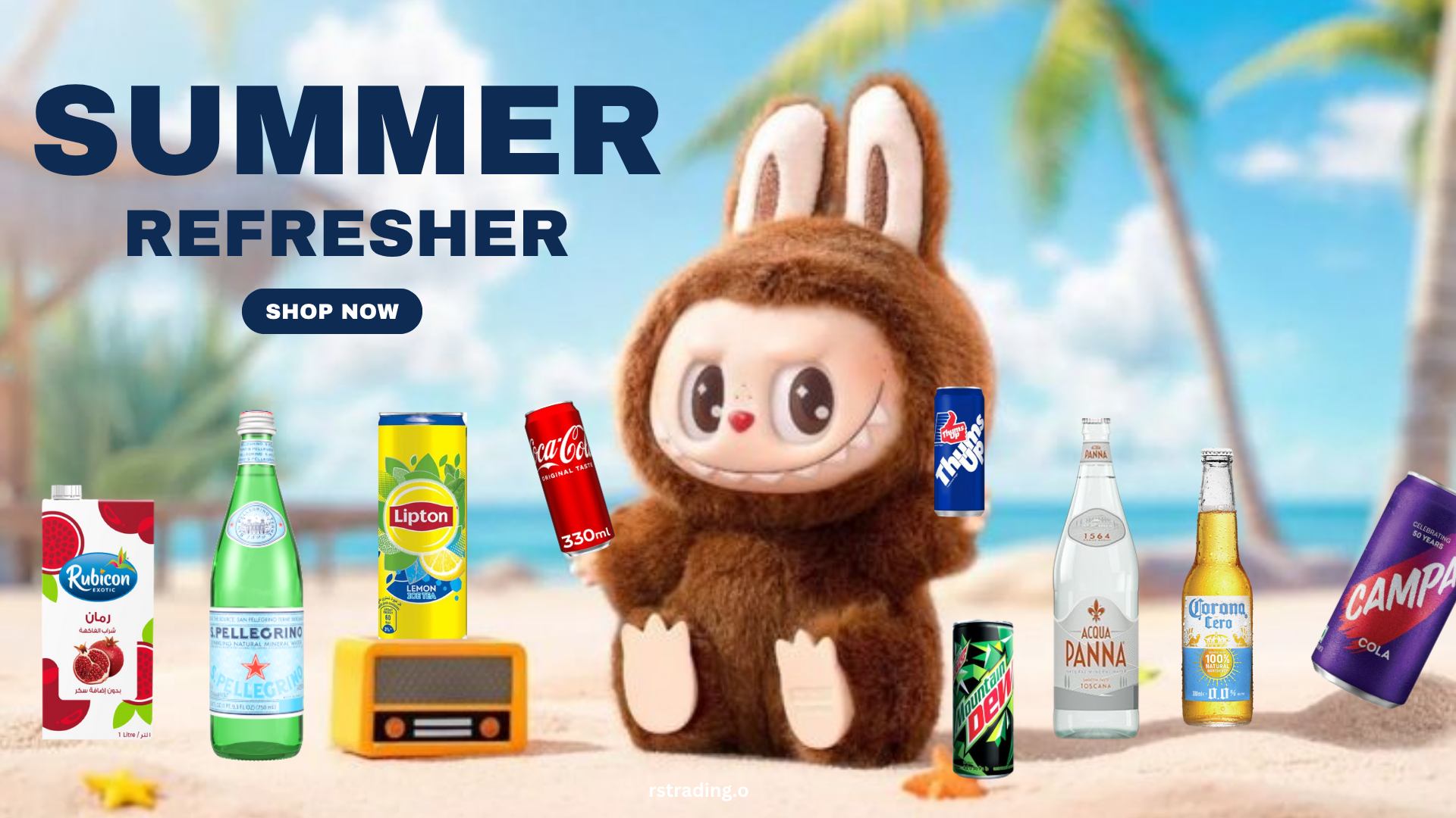 SUMMER SALE FOR COLD DRINKS/REFRESHING DRINKS BY LUBUBU DOLL IN DUBAI GROCERY STORE RS TRADING CART
