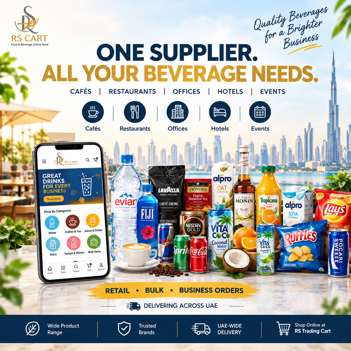 Best Beverage Supplier in Dubai for Cafés, Restaurants & Offices | RS Trading Cart