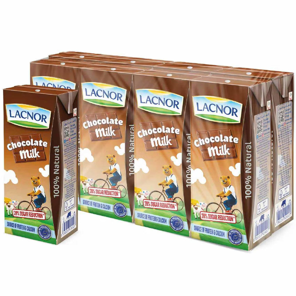 Lacnor Essentials Chocolate Milk, 100% Natural 32x180ml in UAE, DUBAI available at rstarding cart