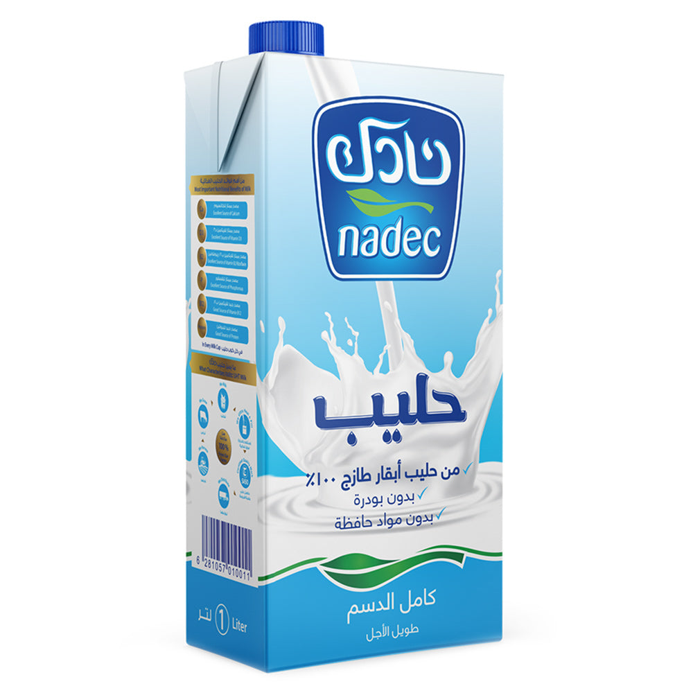 Nadec Full Cream, Long Life Milk - 12 X 1LTR