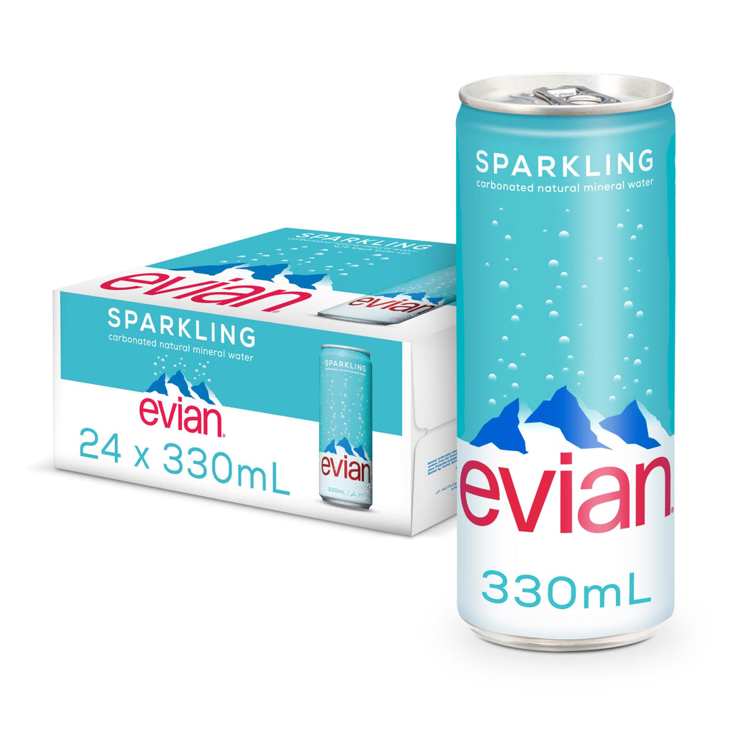 Evian Sparkling Water Cans 24x330ml