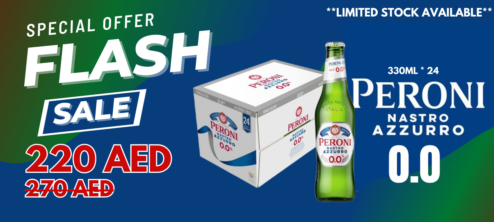 BUY PERONI CERO NON ALCOHOLIC BEER AVAILABLE AT RS TRADING CART ONLINE STORE IN UAE,DUBAI DOORSTEP DELIVERY