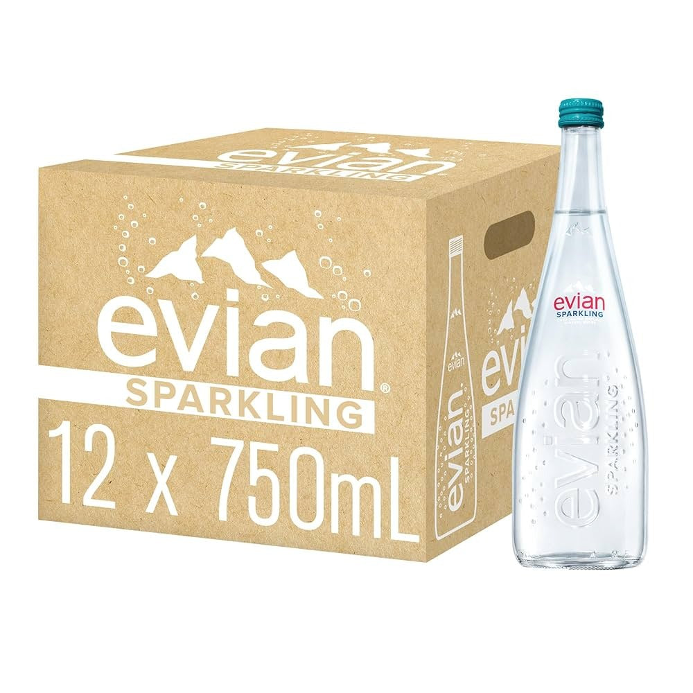 EVIAN SPARKLING WATER 12 X 750ML