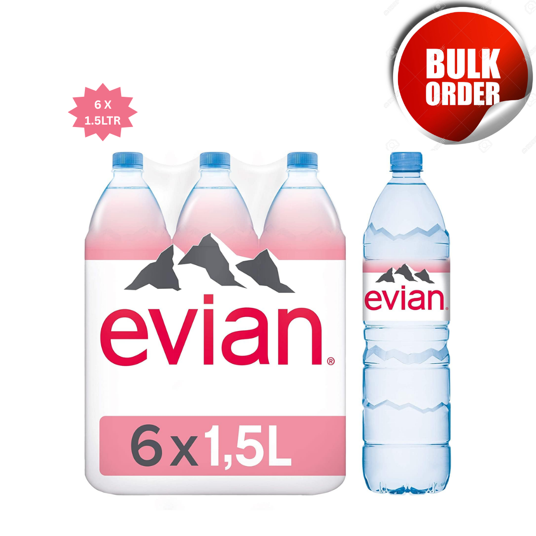 EVIAN WATER 1.5LTR x 6 PET