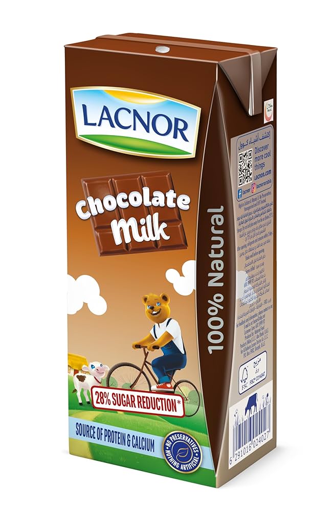 Lacnor Essentials Chocolate Milk, 100% Natural 32x180ml in UAE, DUBAI