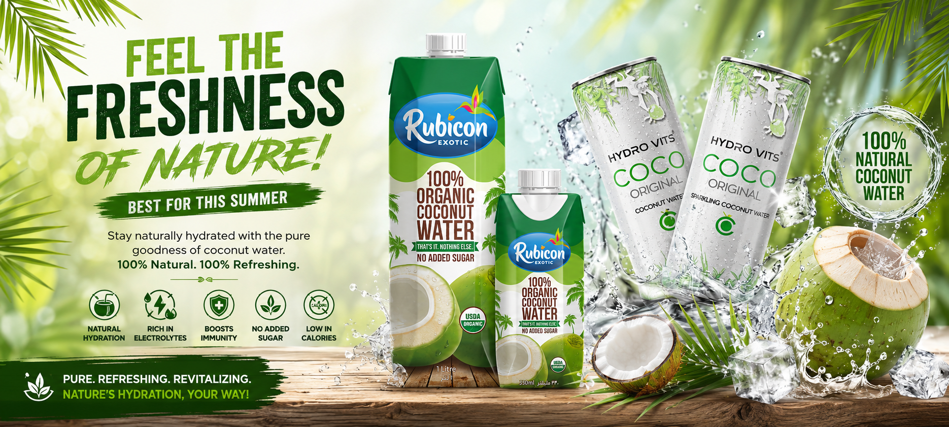rubicon and hydrovits coconut water ,best for this summer